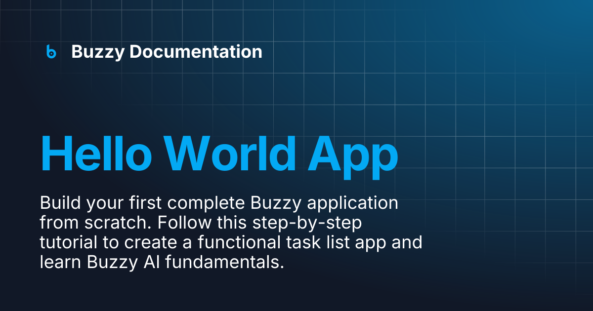 Hello World App | Buzzy Documentation