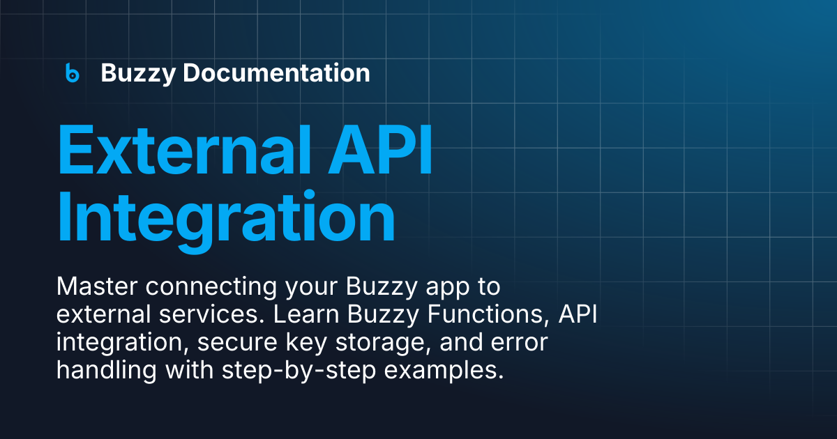 External API Integration | Buzzy Documentation