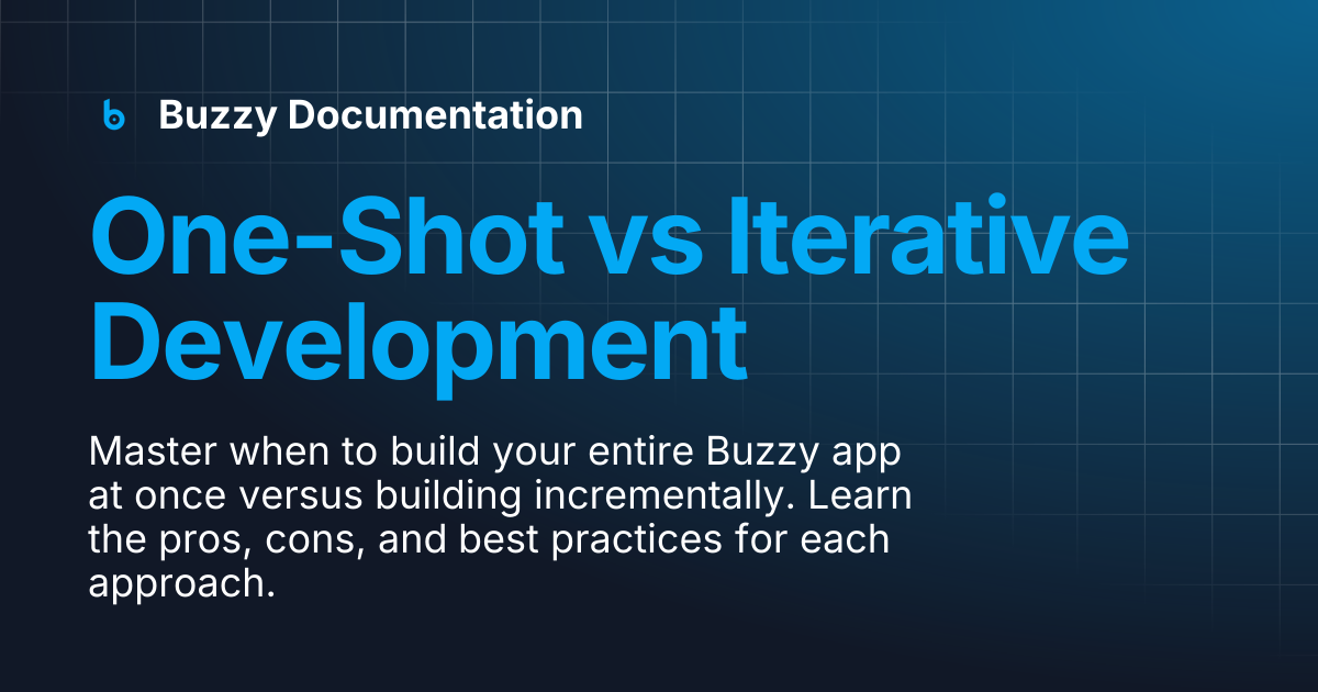 One-Shot vs Iterative Development | Buzzy Documentation