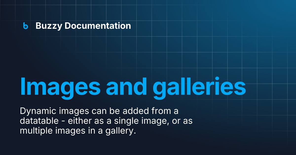 Images and galleries | Buzzy Documentation